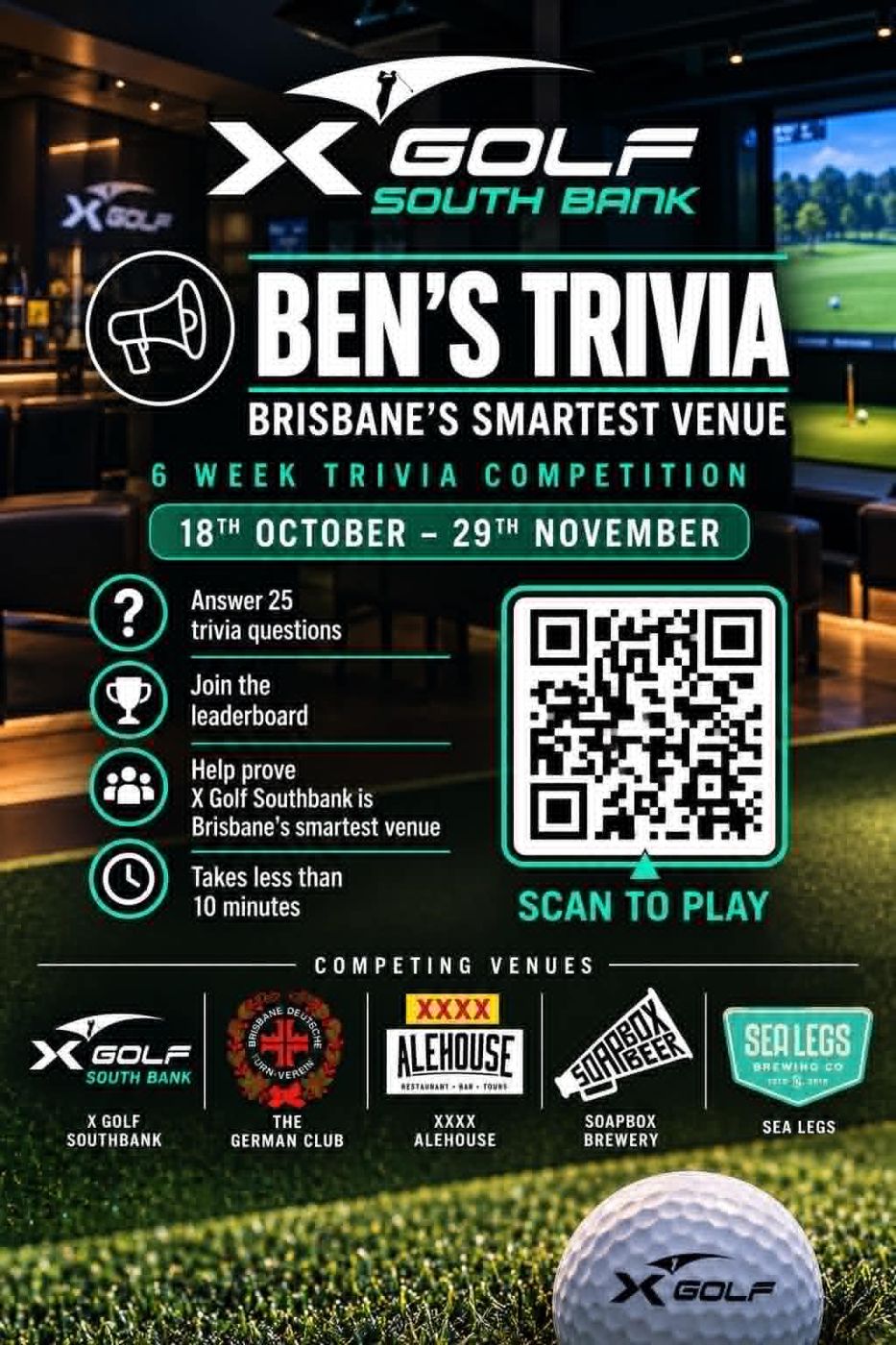 X Golf South Bank poster